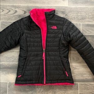 The North Face Quilted Jacket in Black and Fuchsia